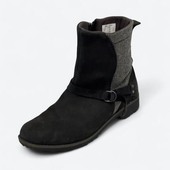 Eddie Bauer Covey Black‎ Gray Ankle Zip Boots Women's 7 Equestrian Gorpcore - Picture 1 of 9